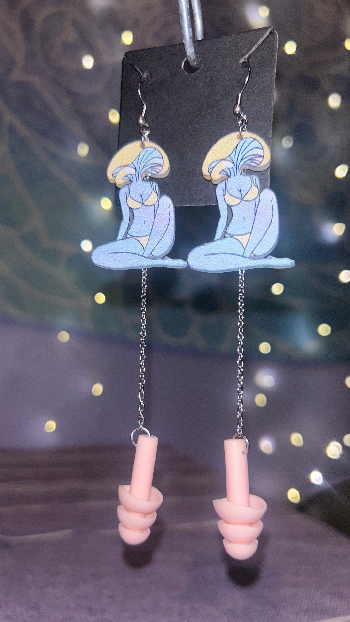 Yellow Mush Lady Earplug Earrings ππ»