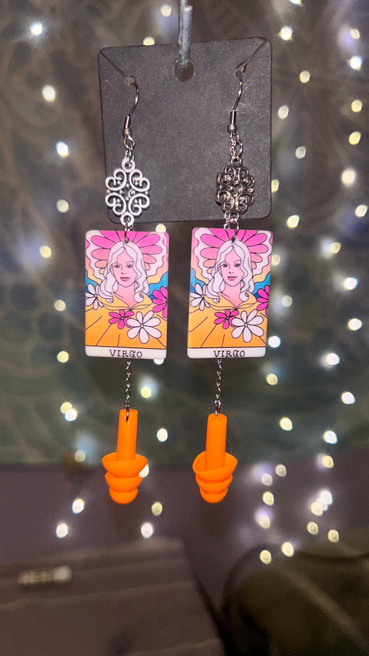 Virgo Earplug Earrings 🧡
