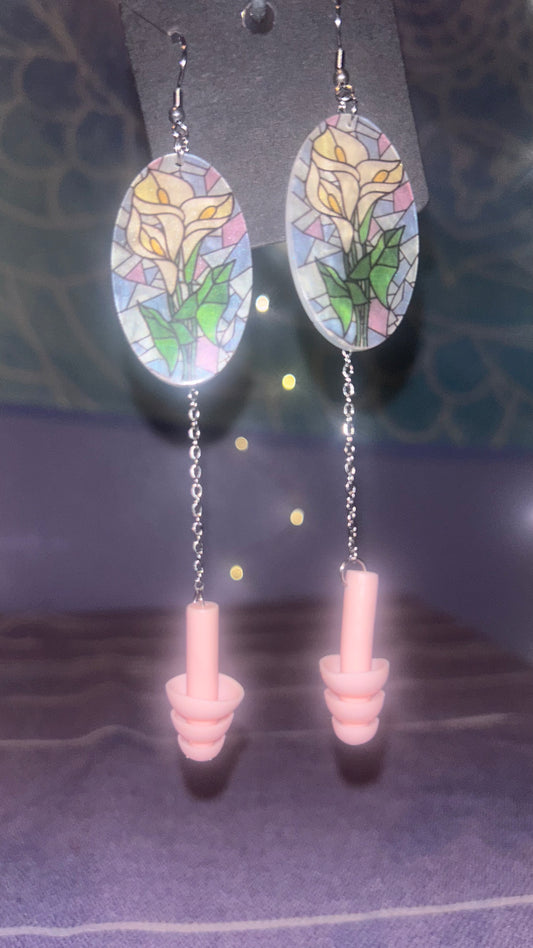 Stain Glass Earplug Earrings 💐