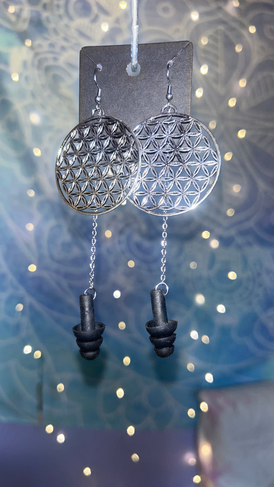Flower of Life Earplug Earrings